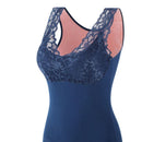 Blusinha com Bojo Azul Renda e Interior em Veludo