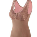 Blusinha com Bojo Bege Renda e Interior em Veludo